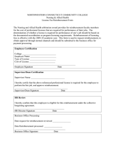 NORTHWESTERN CONNECTICUT COMMUNITY COLLEGE Nursing &amp; Allied Health License Fee Reimbursement Form
