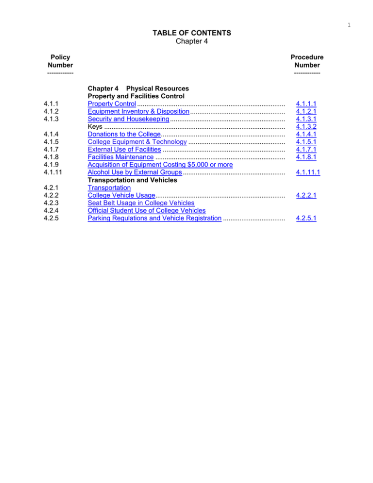 TABLE OF CONTENTS Chapter 4