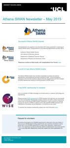 Athena SWAN Newsletter – May 2015 Successful Athena SWAN Awards!