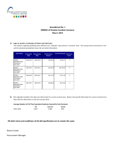 Amendment No. 1 IFB0093-14 Student Accident Insurance May 6, 2014