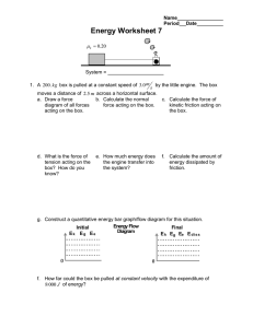 Energy Worksheet: Work, Friction, and Energy Transfer
