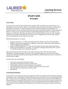 Learning Services  STUDY AIDS Strategies