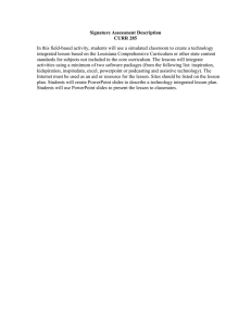 Signature Assessment Description CURR 285