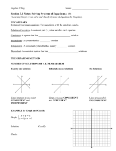 Section 3.1 Notes: Solving Systems of Equations