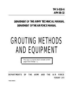Grouting Methods & Equipment: Army & Air Force Manual