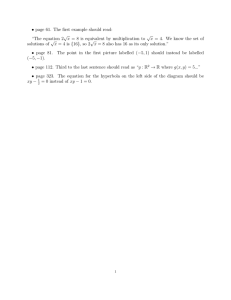 • page 61. The first example should read: √ “The equation 2