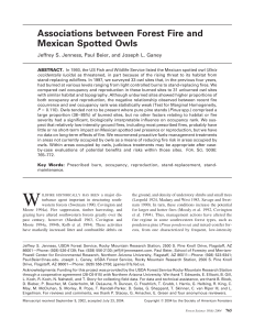Associations between Forest Fire and Mexican Spotted Owls