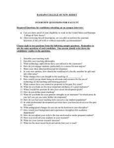 Faculty Interview Questions - Ramapo College