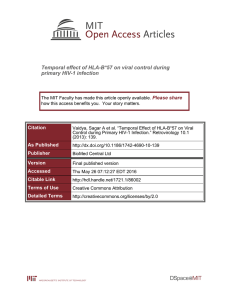 Temporal effect of HLA-B*57 on viral control during primary HIV-1 infection