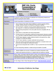BMP C04: Onsite Transportation of Materials/Waste