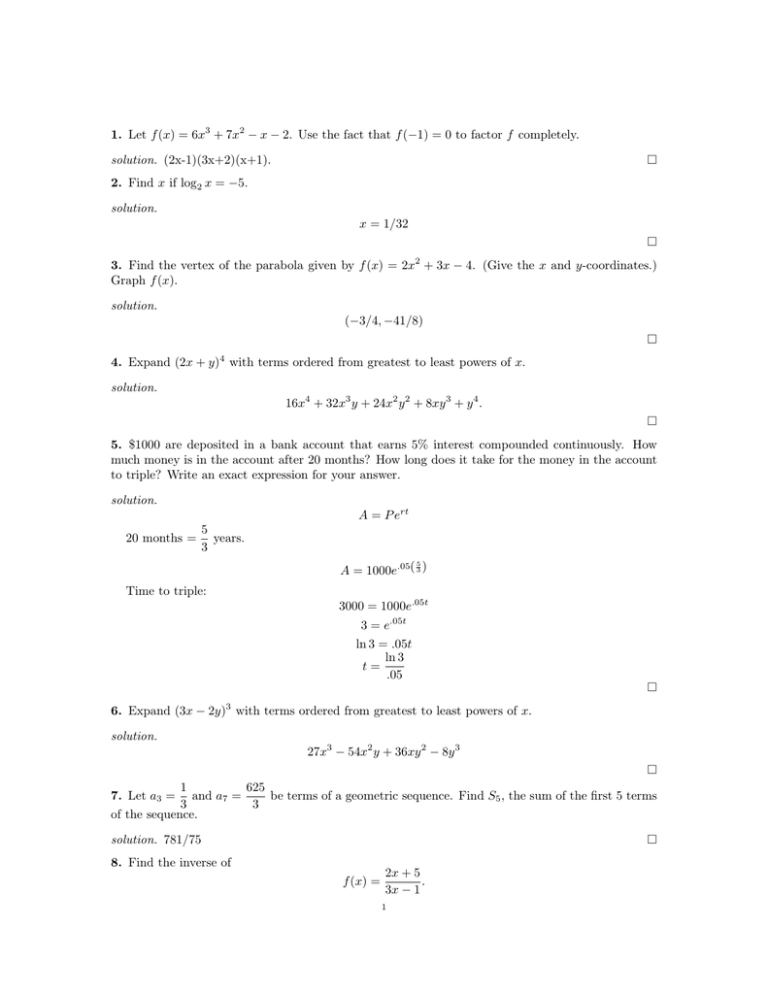 1 Let F X 6x 7x Solution 2x 1 3x 2 X 1