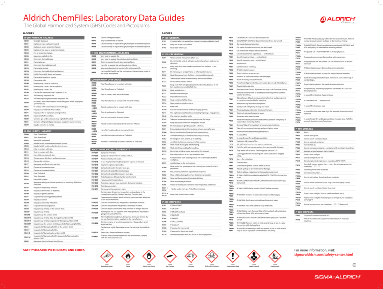 GHS Codes & Pictograms Lab Safety Data Guide
