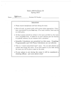 Math 1090.04 Exam 03 Spriiig 2013