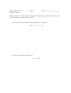 Math 1010 Section 5 Quiz3 Name: William Malone