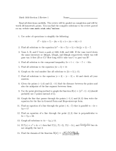 Math 1010 Section 5 Review 1 Name: