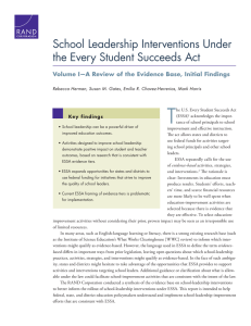T School Leadership Interventions Under the Every Student Succeeds Act
