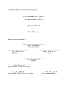 SAMPLE DISSERTATION PROPOSAL TITLE PAGE A Dissertation Proposal  by