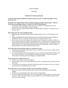 Theatre Backstage Etiquette: Student Handbook