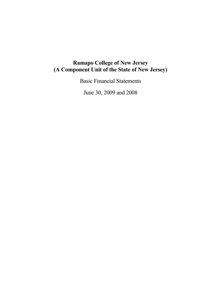 Ramapo College of New Jersey Basic Financial Statements