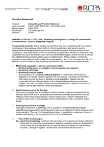 Cytopathology Position Statement: Cervical Cancer Prevention