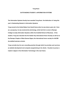Yong Kwon OUTSTANDING STUDENT in INFORMATION SYSTEMS