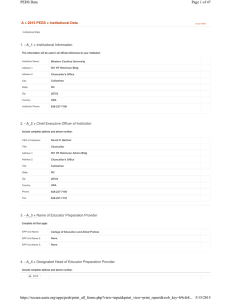 Page 1 of 47 PEDS Data 1. Institutional Information