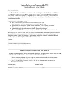 Student Consent for Teacher Performance Assessment (edTPA)