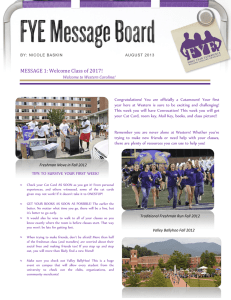 MESSAGE 1: Welcome Class of 2017!