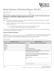 Identity/Statement of Educational Purpose  2016-2017