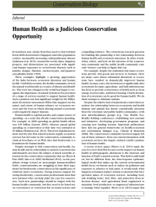 Human Health as a Judicious Conservation Opportunity Editorial