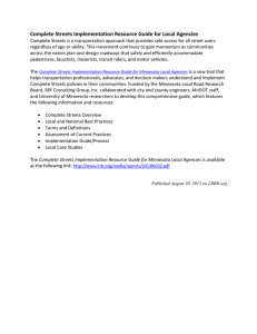 Complete Streets Implementation Resource Guide for Local Agencies