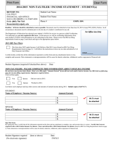 2014-2015 NON-TAX FILER / INCOME STATEMENT – STUDENT(s) Print Form Clear Form
