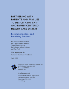 Partnering with Patients and Families to design a Patient- and Family-Centered