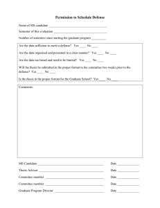 Permission to Schedule Defense