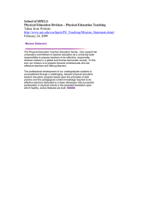 School of HPELS Physical Education Division – Physical Education Teaching