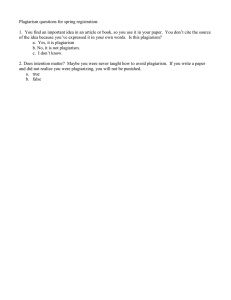 Plagiarism questions for spring registration: