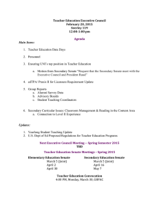 Teacher Education Executive Council February 20, 2015 Seerley 119 12:00-1:00 pm