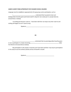Sample Assent Form for Younger School Children