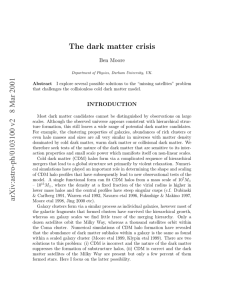 The dark matter crisis Ben Moore