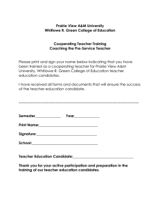 Prairie View A&amp;M University Whitlowe R. Green College of Education