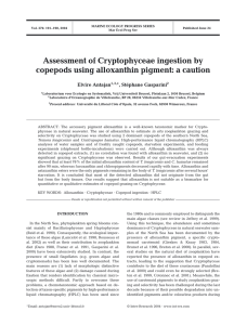 Assessment of Cryptophyceae ingestion by copepods using alloxanthin pigment: a caution