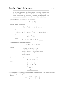 Math 1010-2 Midterm 1