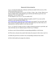 Homework 0 (do not hand in) 1.  infected individuals (from class):