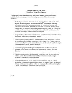 Final Ramapo College of New Jersey Principles of Budget Development