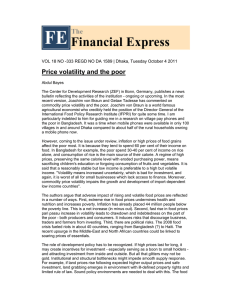 Price volatility and the poor