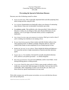 Preventing the Spread of Infectious Diseases
