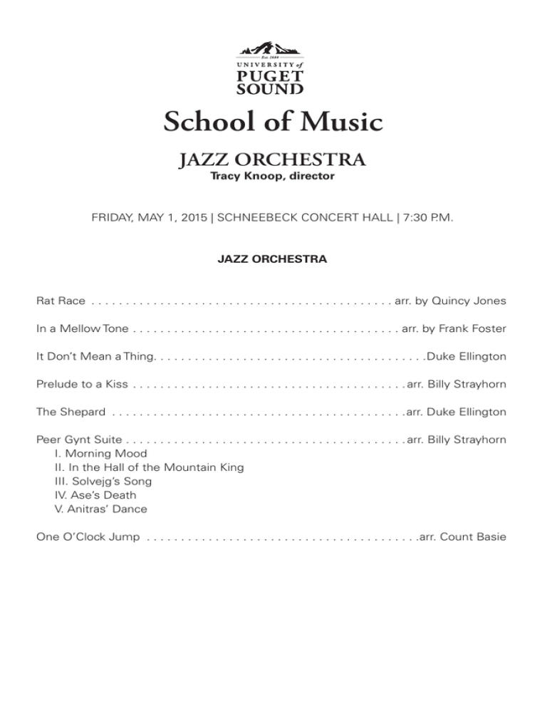 School of Music JAZZ ORCHESTRA