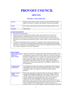 PROVOST COUNCIL MINUTES  December 3, 2014, 8:00-12:00