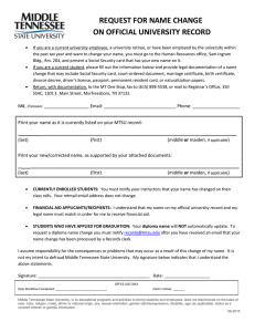 REQUEST FOR NAME CHANGE  ON OFFICIAL UNIVERSITY RECORD