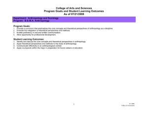 College of Arts and Sciences Program Goals and Student Learning Outcomes